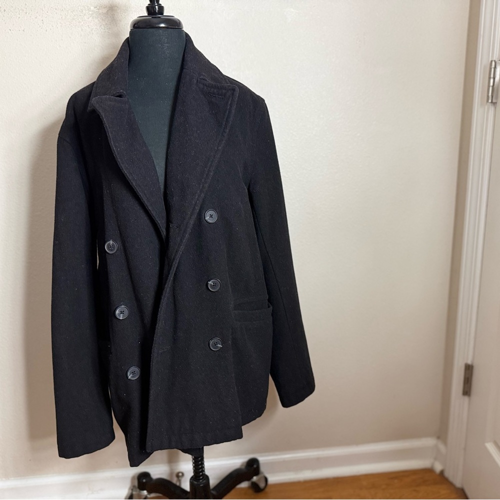 Old Navy Men's Black Peacoat